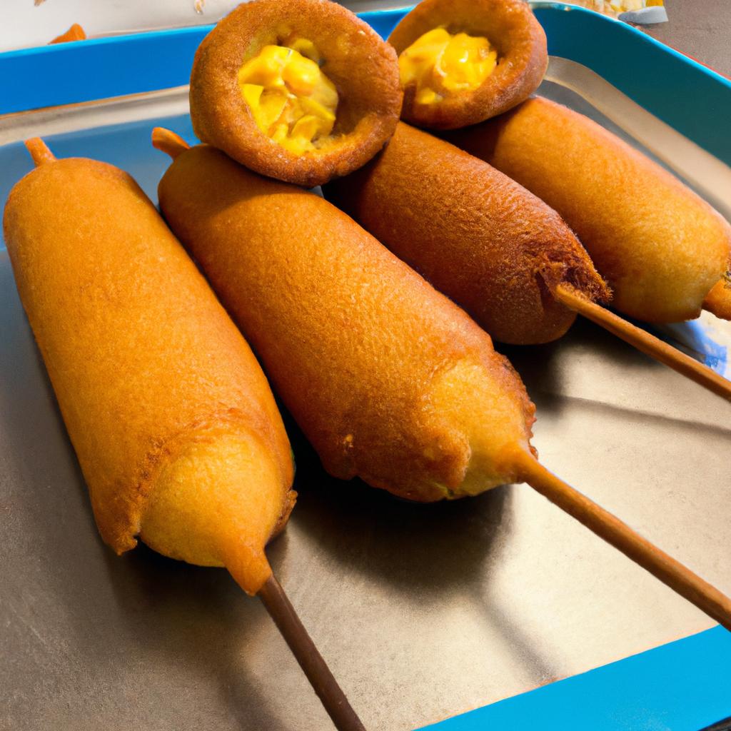 homemade corn⁢ dogs with pancake mix