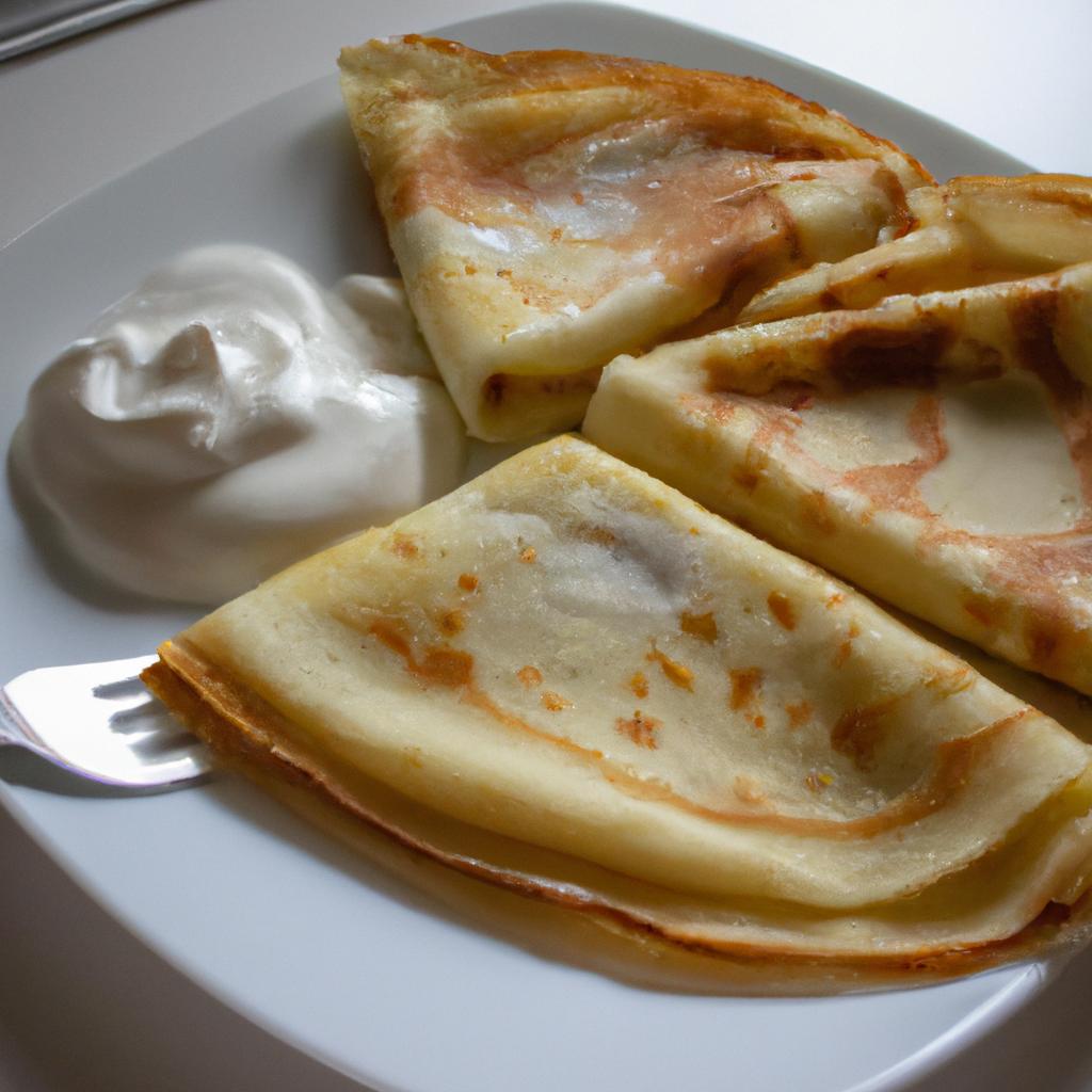 homemade pancakes with heavy cream