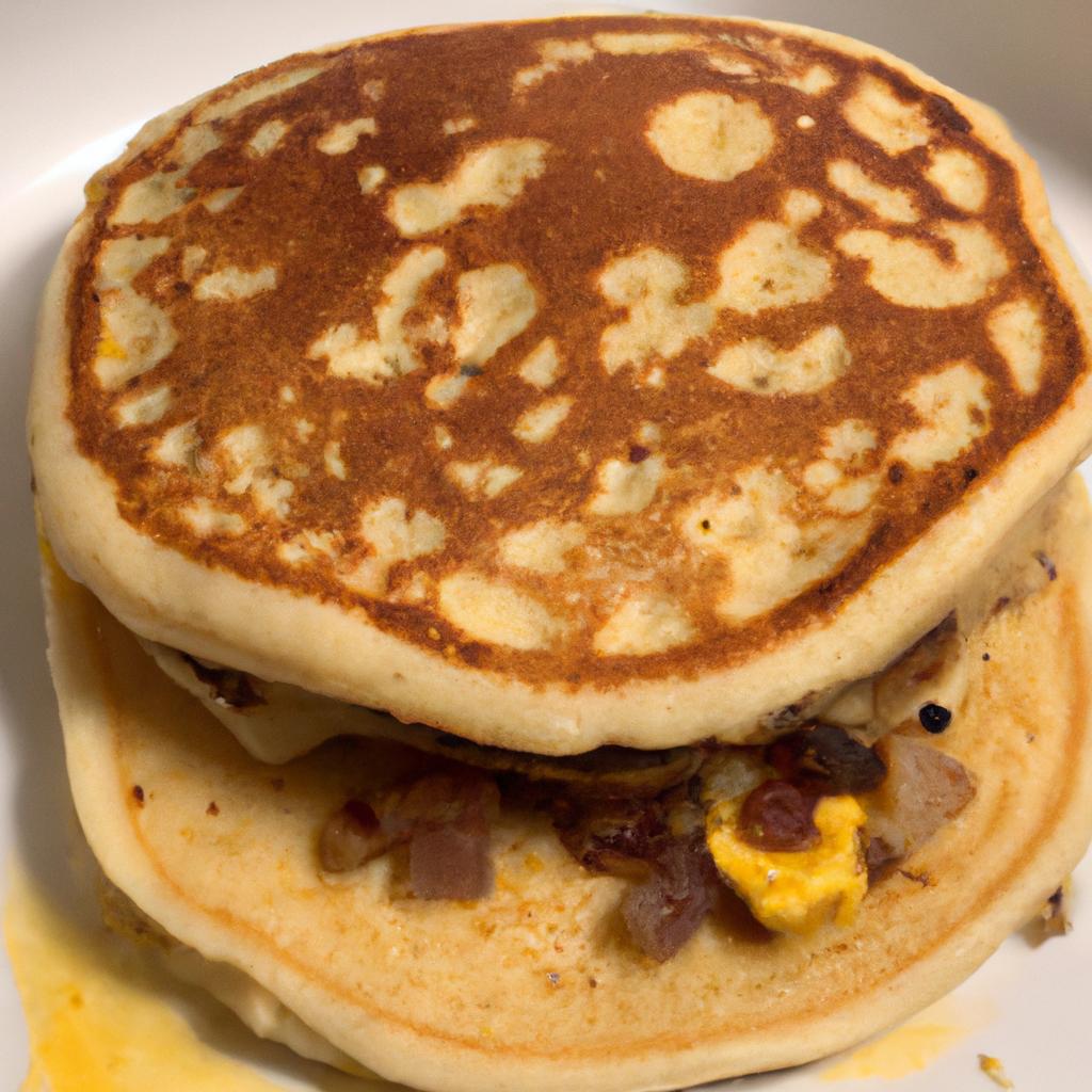 homemade mcgriddle with pancake ⁣mix