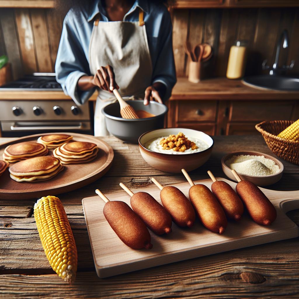 homemade corn dogs with⁤ pancake mix